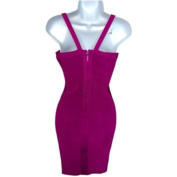 MARCIANO Purple V-Neckline Bandage Dress Size S. - Picture 5 of 13